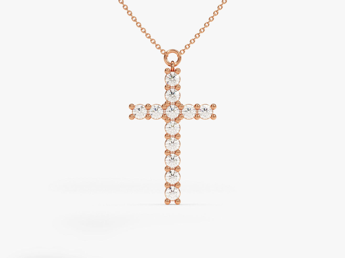 Prong Set Cross Necklace