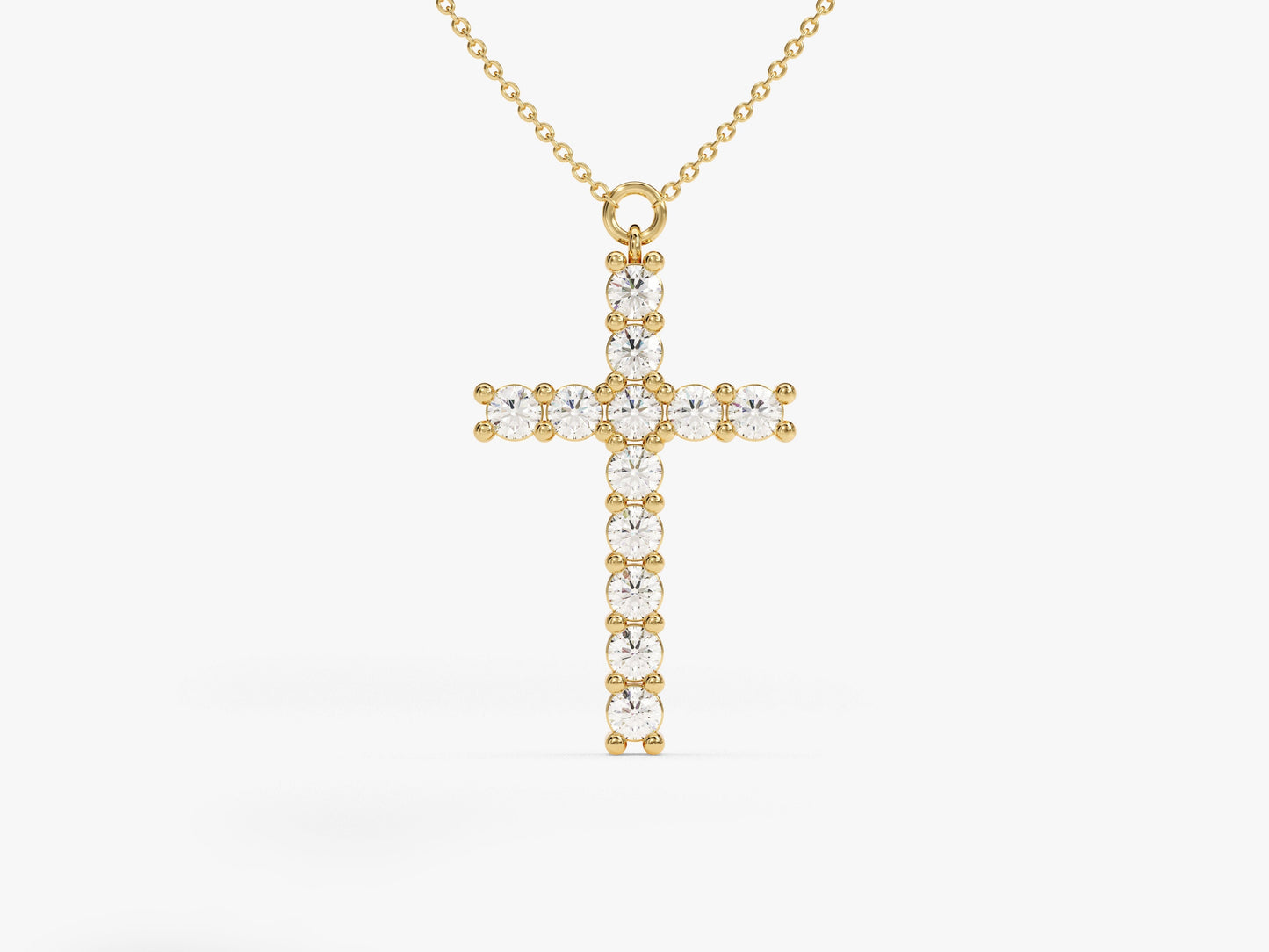 Prong Set Cross Necklace