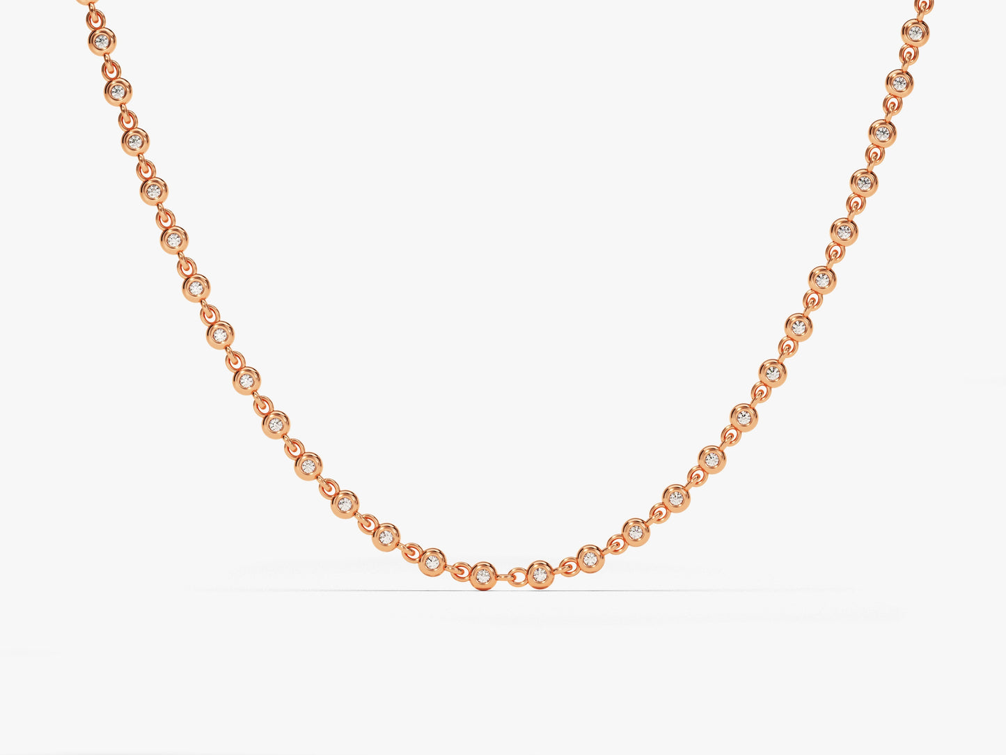 1.30 mm Bezel Moissanite Tennis Necklace