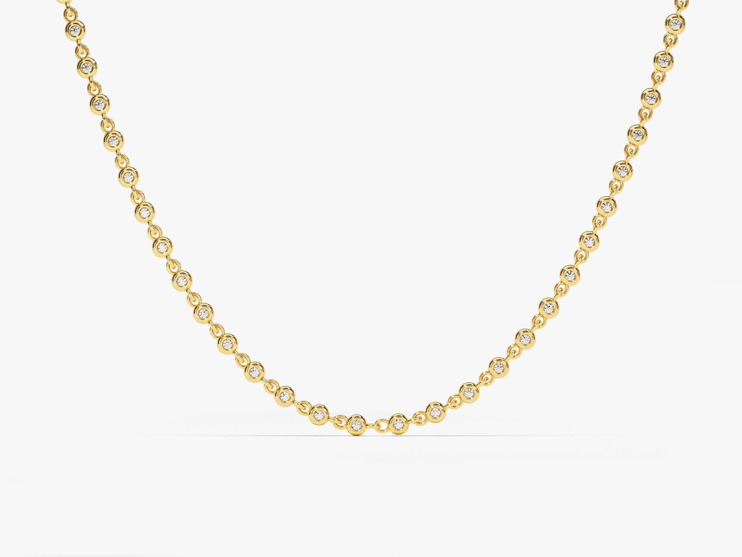 1.30 mm Bezel Moissanite Tennis Necklace