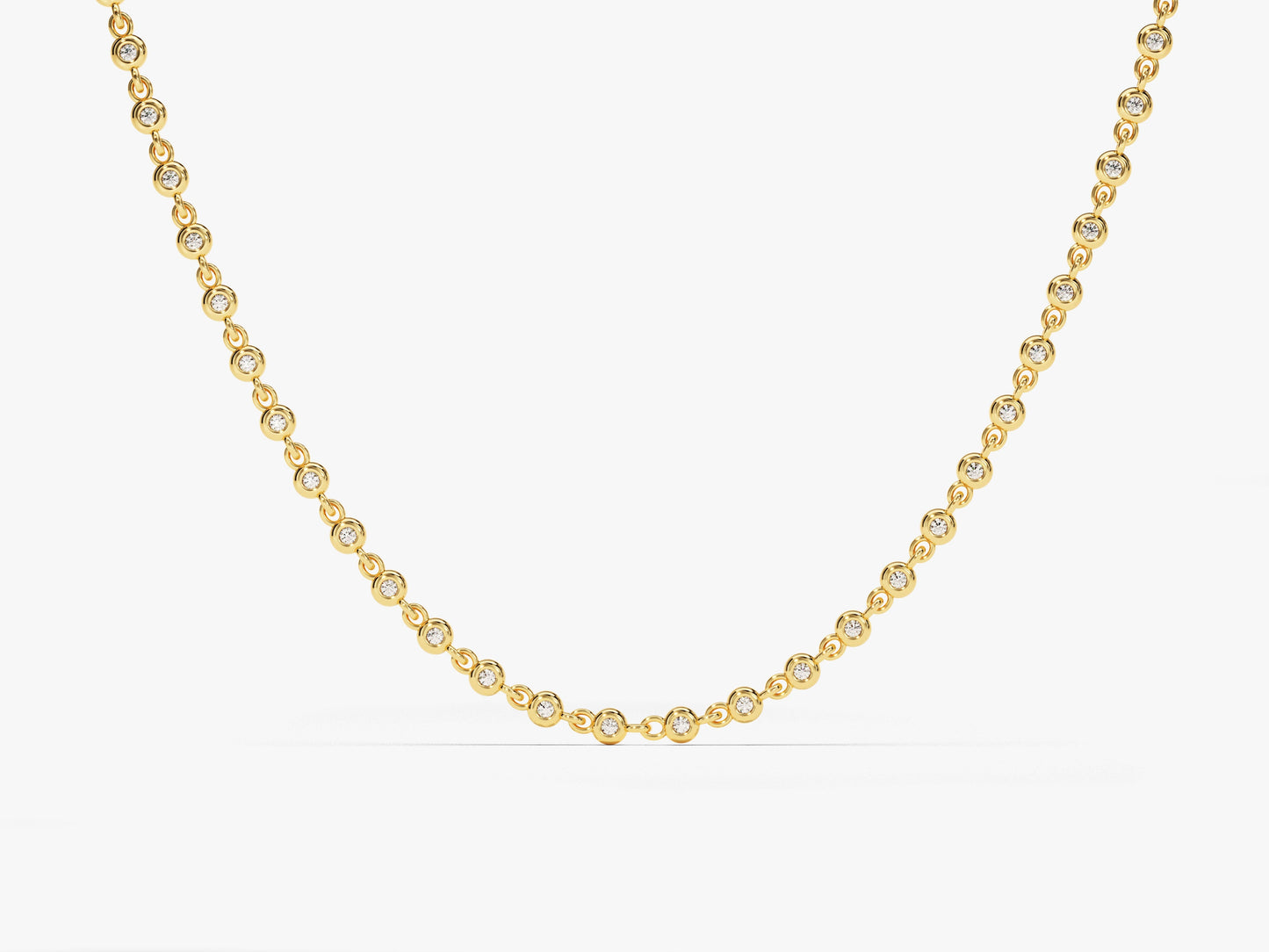 1.30 mm Bezel Lab Diamond Tennis Necklace