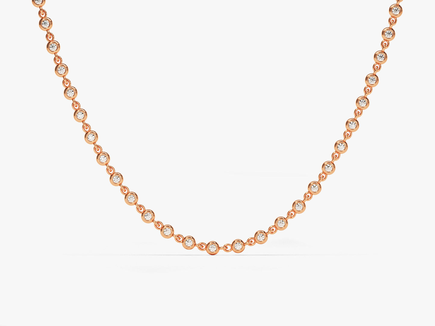 1.70 mm Bezel Lab Diamond Tennis Necklace