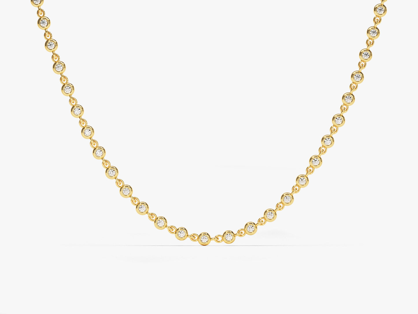 1.70 mm Bezel Lab Diamond Tennis Necklace