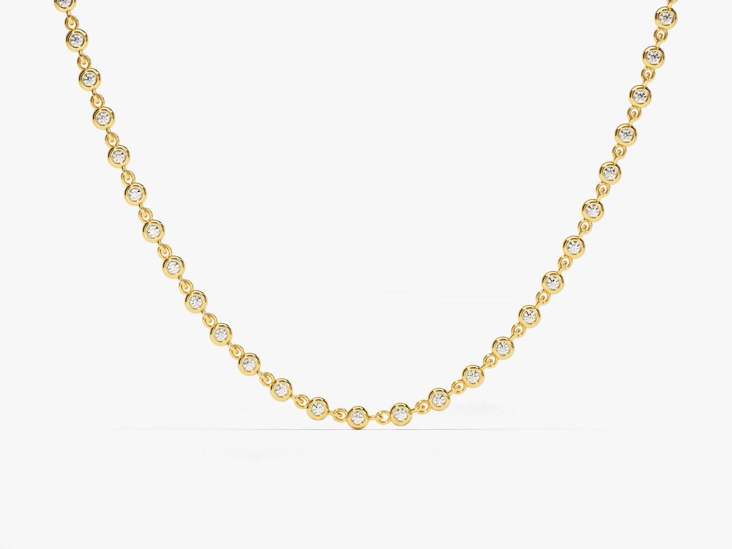 Mother's Bezel Moissanite Tennis Necklace