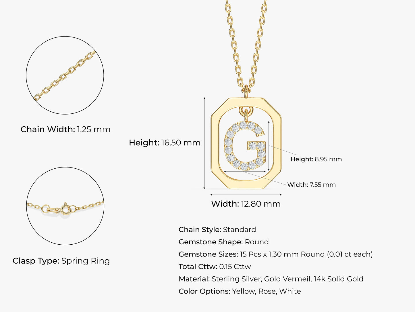 Initial Frame Necklace