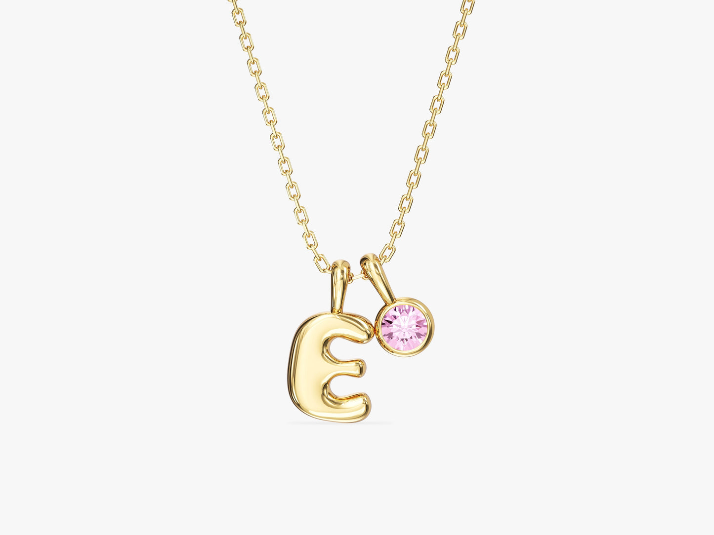 Initial Birthstone Charm Necklace