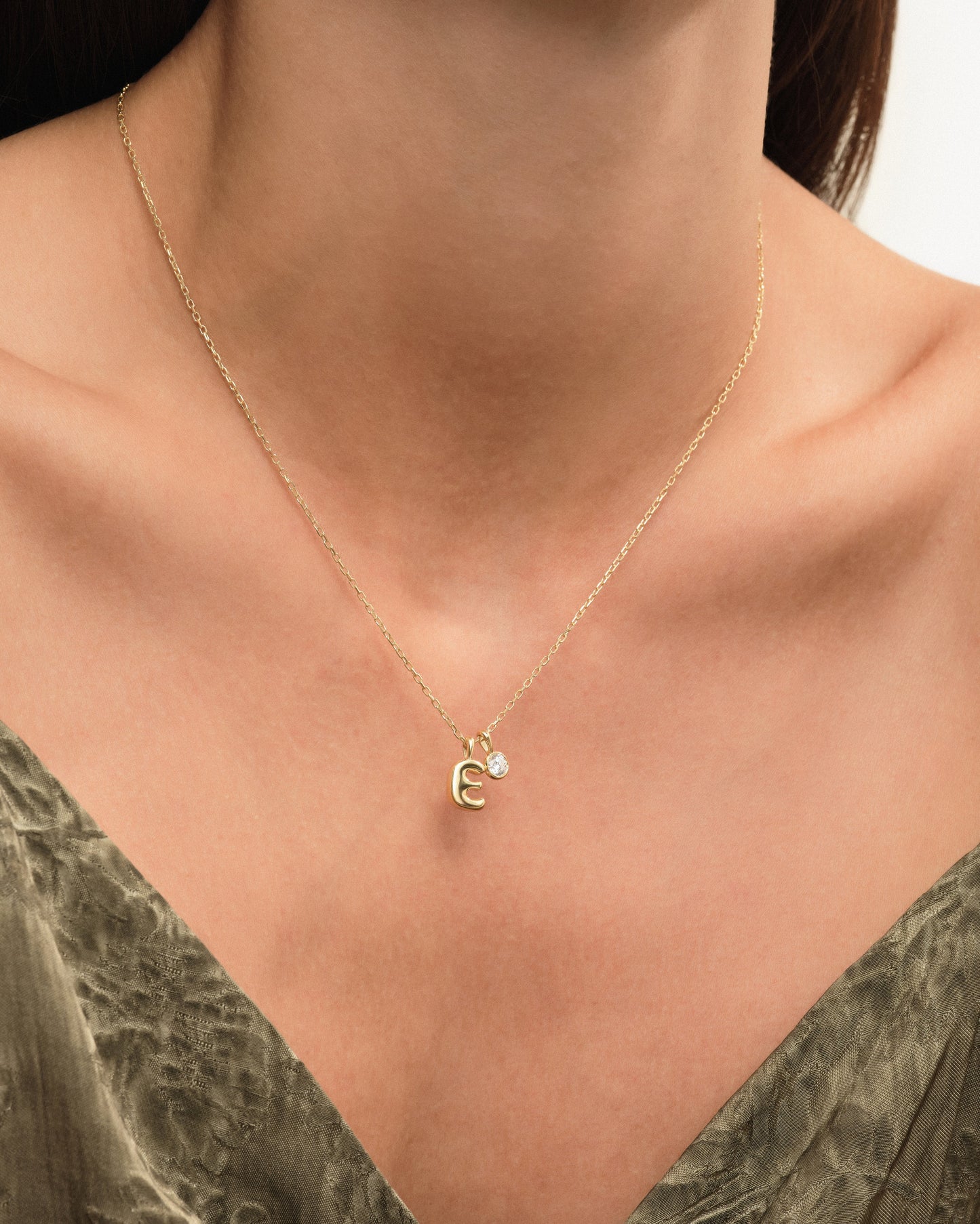 Initial Birthstone Charm Necklace