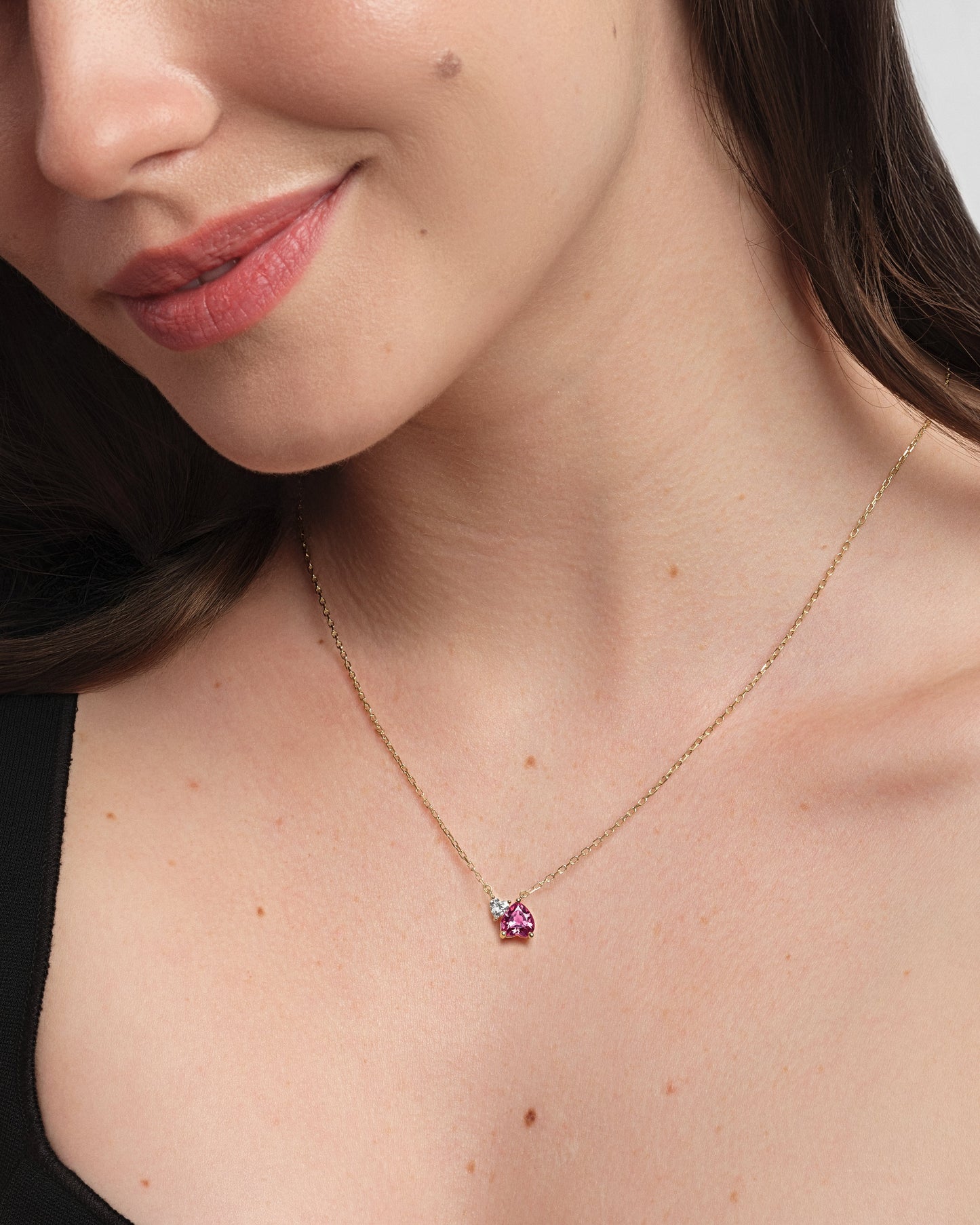 Pink Double Heart Necklace