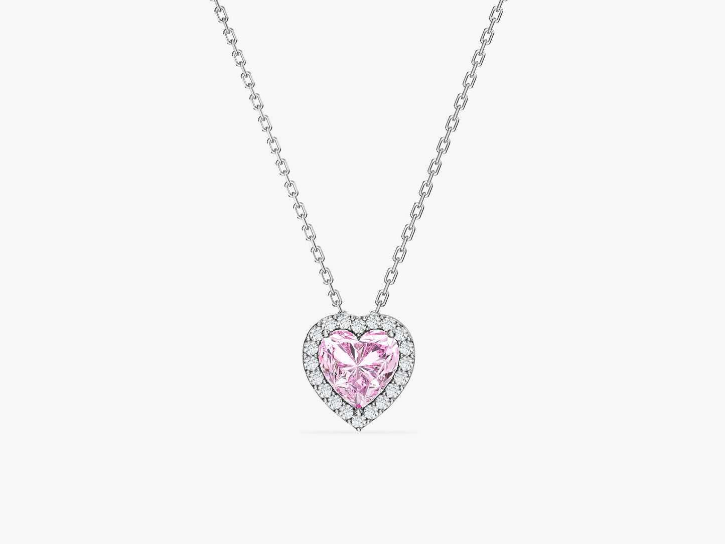 Halo Pink Heart Necklace