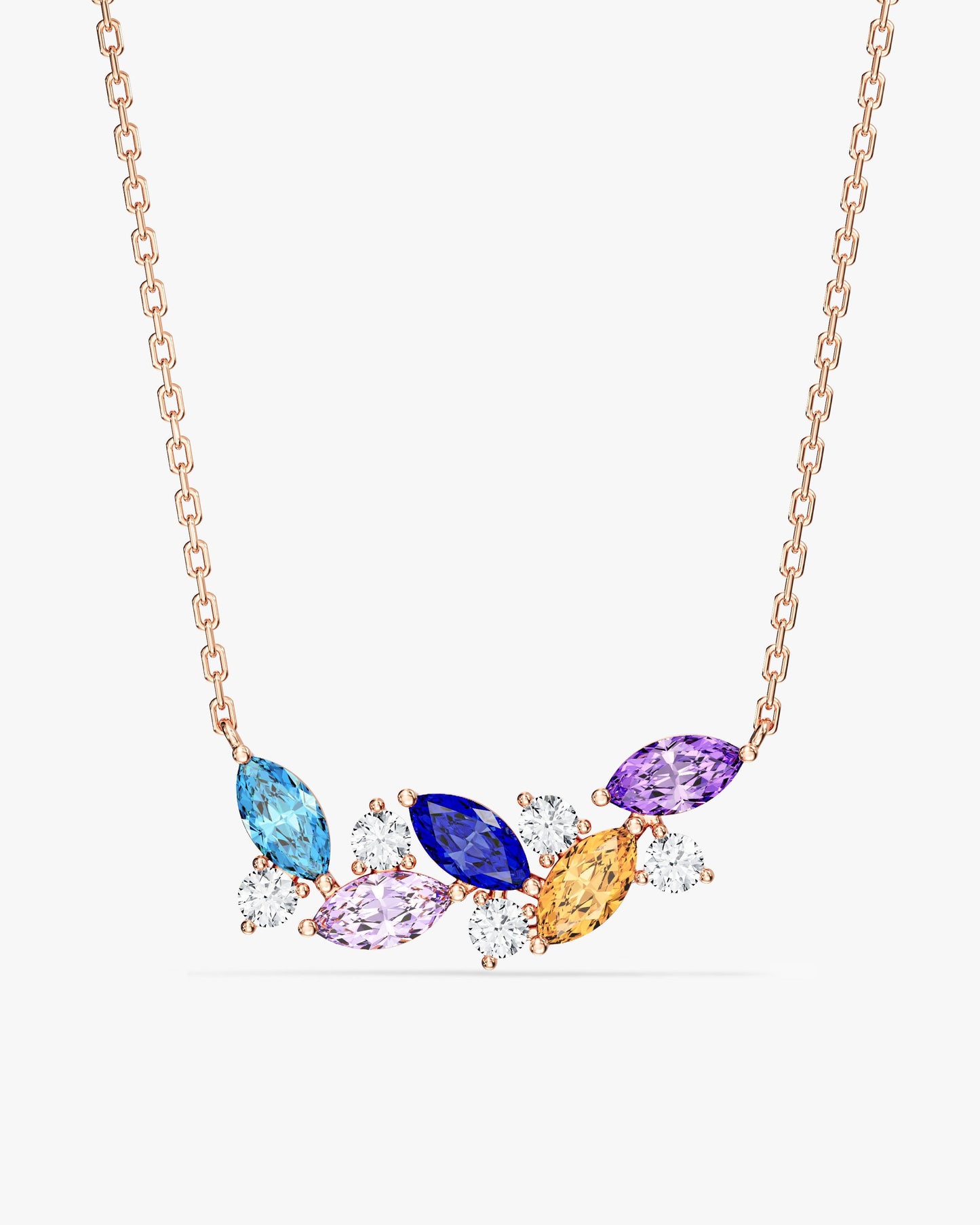 Multi Stone Marquise Birthstone Necklace