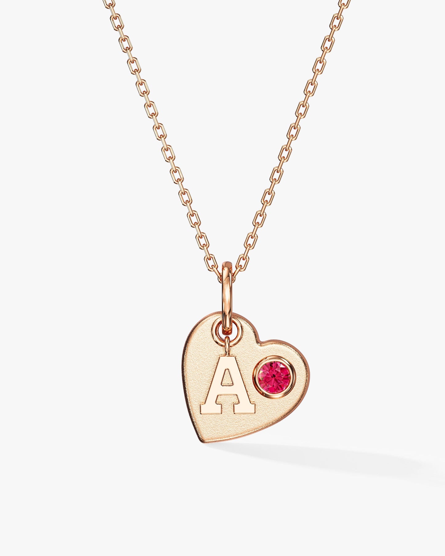 Initial Charm Necklace with Birthstone