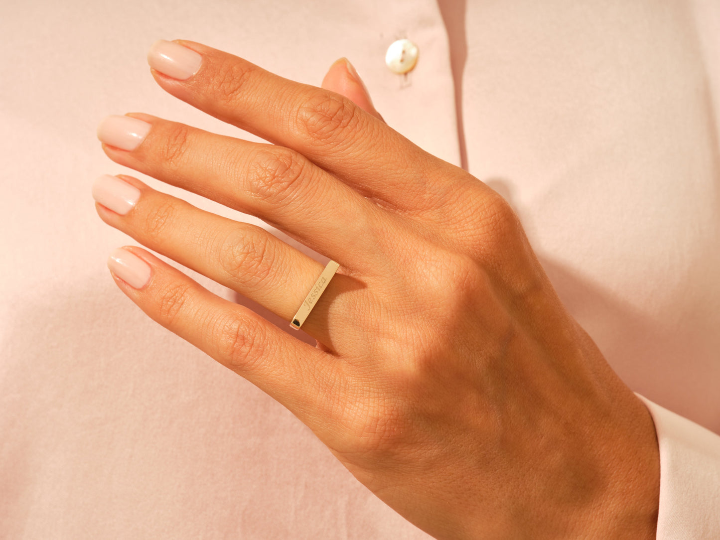Elongated Rectangular Signet Ring