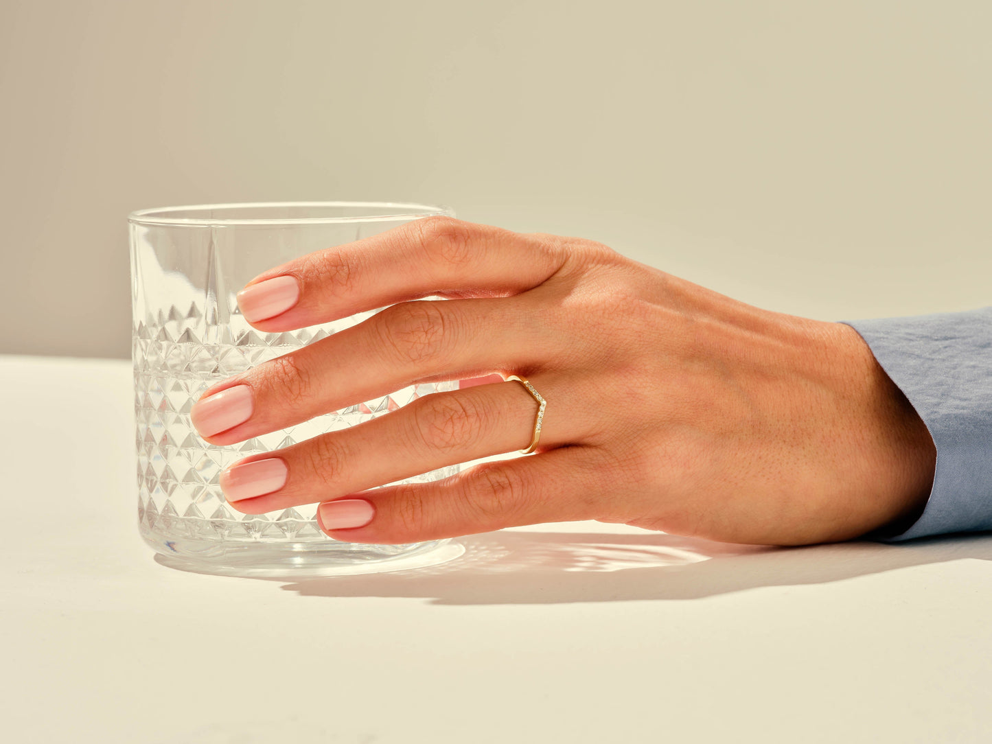 Nine-Stone Curved Wedding Band