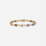 Family Tennis Bracelet with Rainbow Birthstones