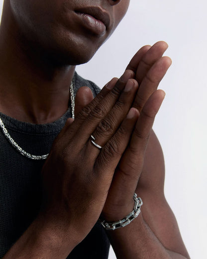Forged Minimalist Open Ring - 925k Sterling Silver