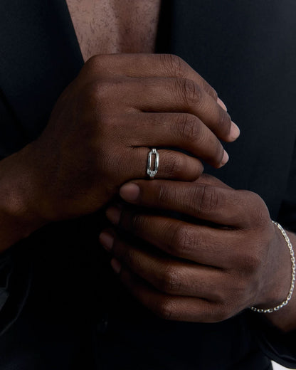 Silver Paper Clip Ring - 925 Sterling Silver