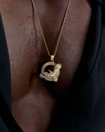 Nordic Mythology Eagle Pendant Necklace - Handmade Jewelry