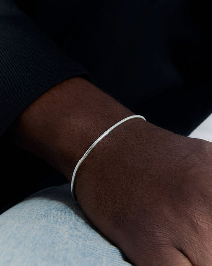 Italian Flat Chain Bracelet - 925k Sterling Silver