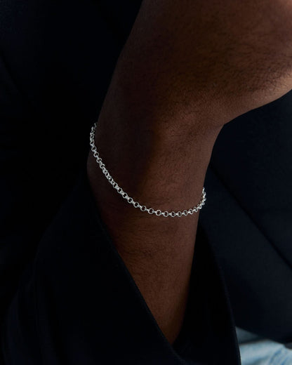 Silver Men's Chain Bracelet - Dainty Men Jewelry
