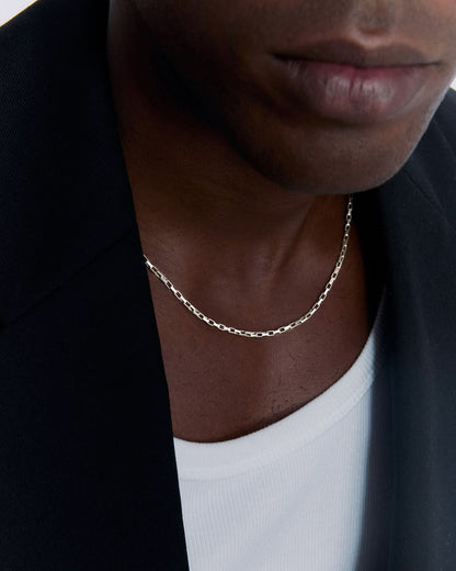 Silver Mini Paper Clip Necklace - Chain Jewelry