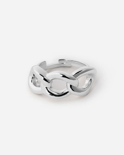 Bold Chain Link Adjustable Ring, Modern Statement Design - Modern Ring