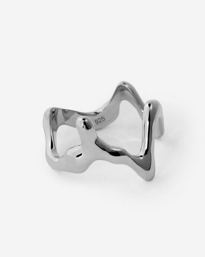Abstract Openwork Ring, Modern Sculptural Design - Modern Jewelry
