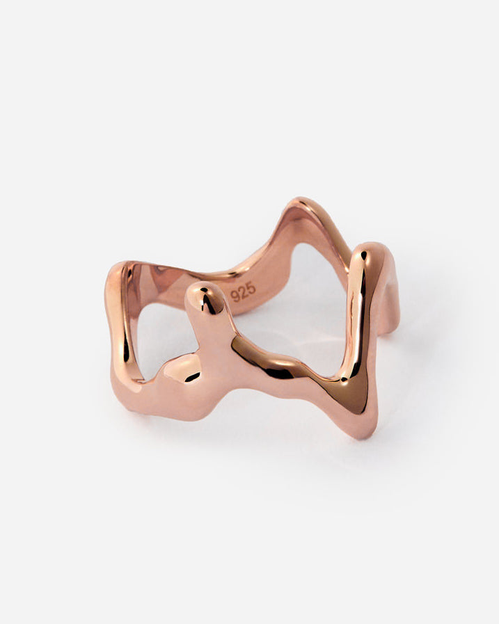 Abstract Openwork Ring, Modern Sculptural Design - Modern Jewelry