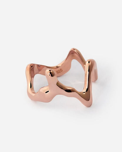 Abstract Openwork Ring, Modern Sculptural Design - Modern Jewelry