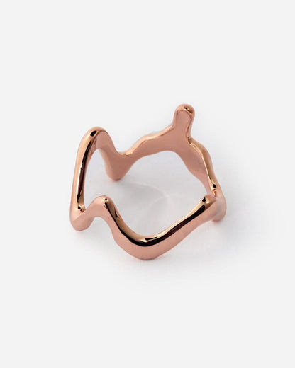 Abstract Openwork Ring, Modern Sculptural Design - Modern Jewelry
