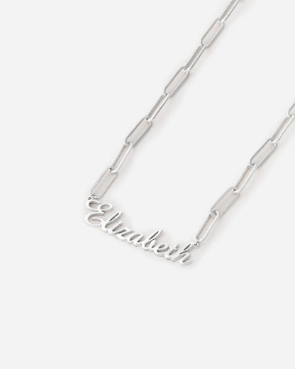 Name Necklace with Tiny Link Chain - 18k Gold Vermeil