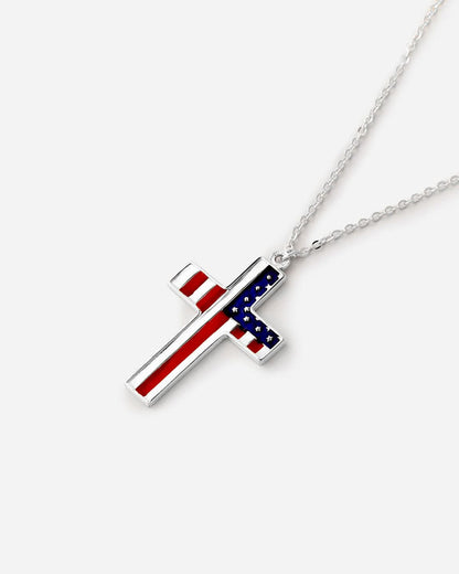 American Flag Cross Necklace
