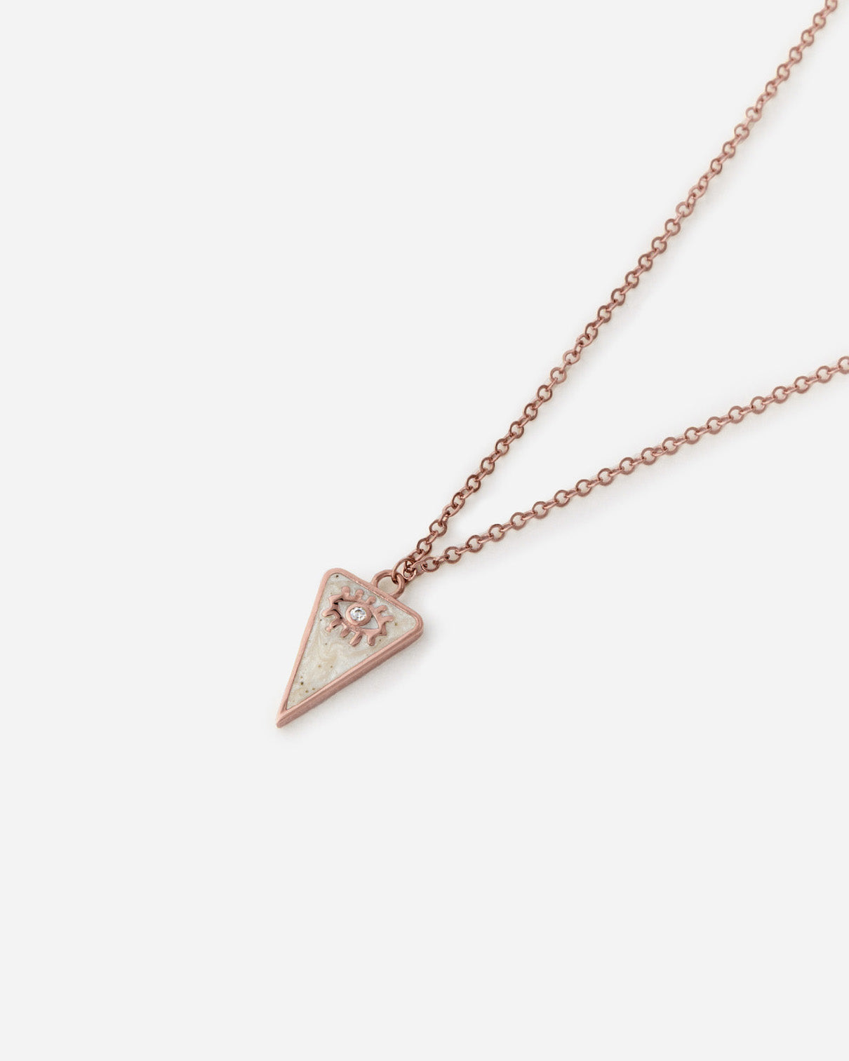 Evil Eye Symbol Triangle Pendant Necklace