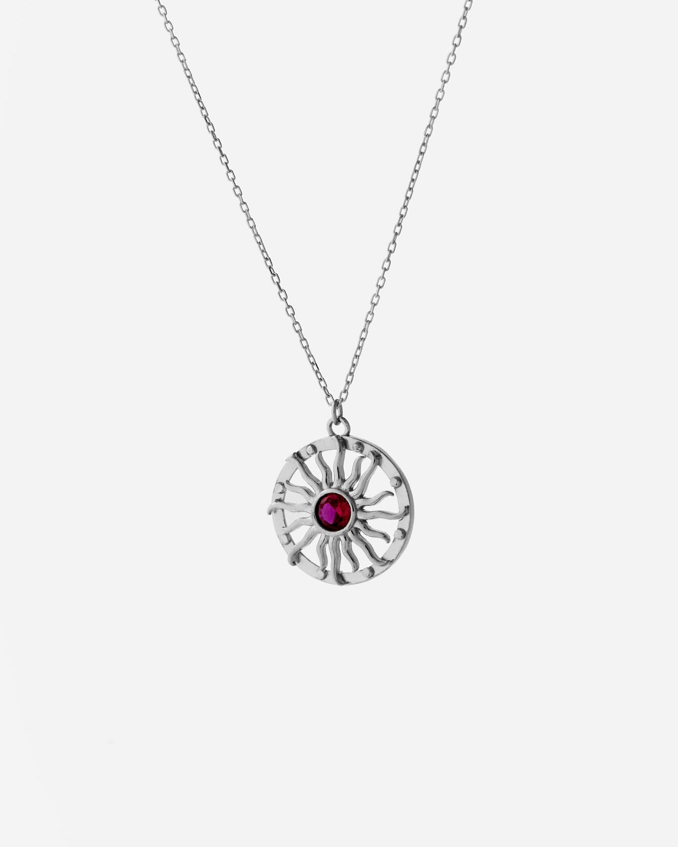 Dainty Birthstone Bohemian Sunburst Necklace