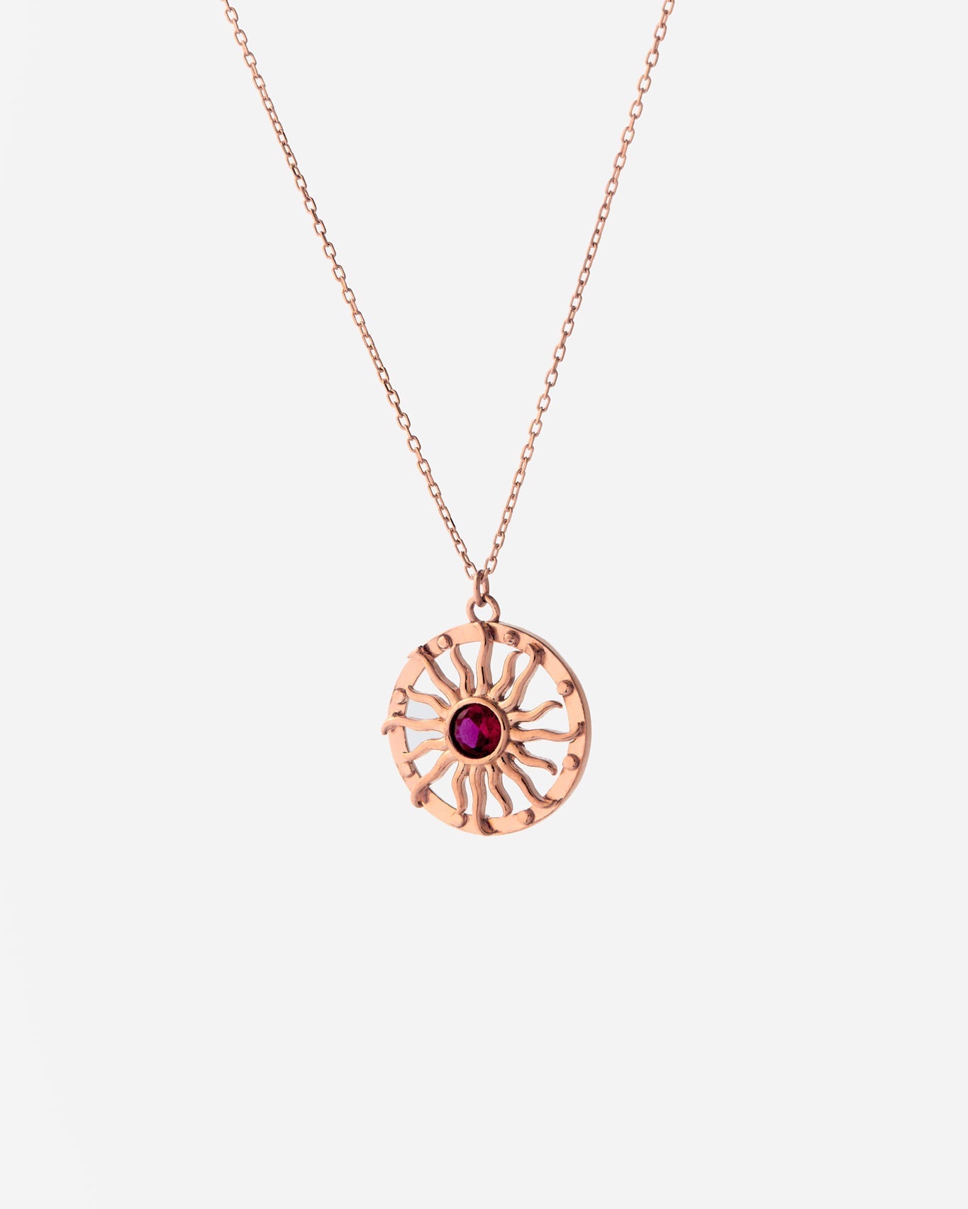 Dainty Birthstone Bohemian Sunburst Necklace