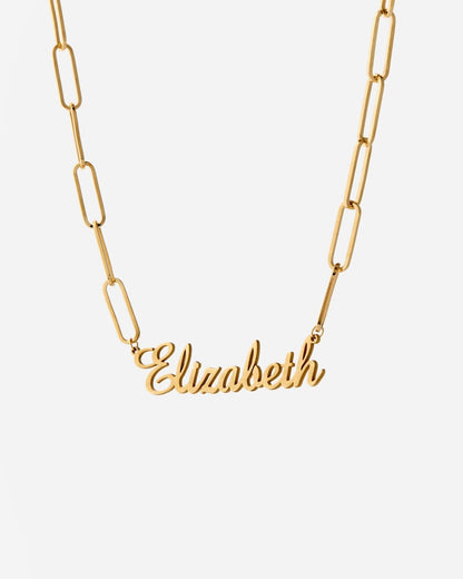 Name Necklace with Tiny Link Chain - 18k Gold Vermeil