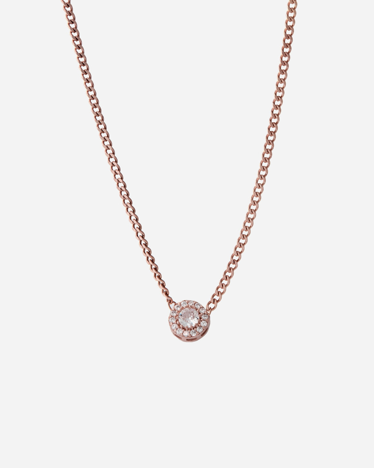 Birthstone Round Halo Pendant Necklace - Handmade Jewelry