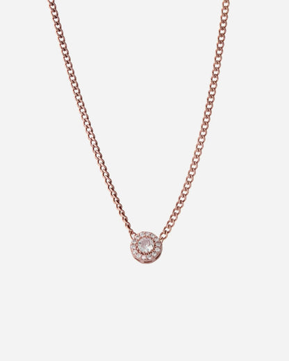 Birthstone Round Halo Pendant Necklace - Handmade Jewelry