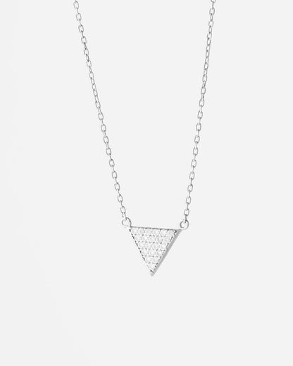 Silver Minimalist Charm Triangle Pendant Necklace - Charm Jewelry