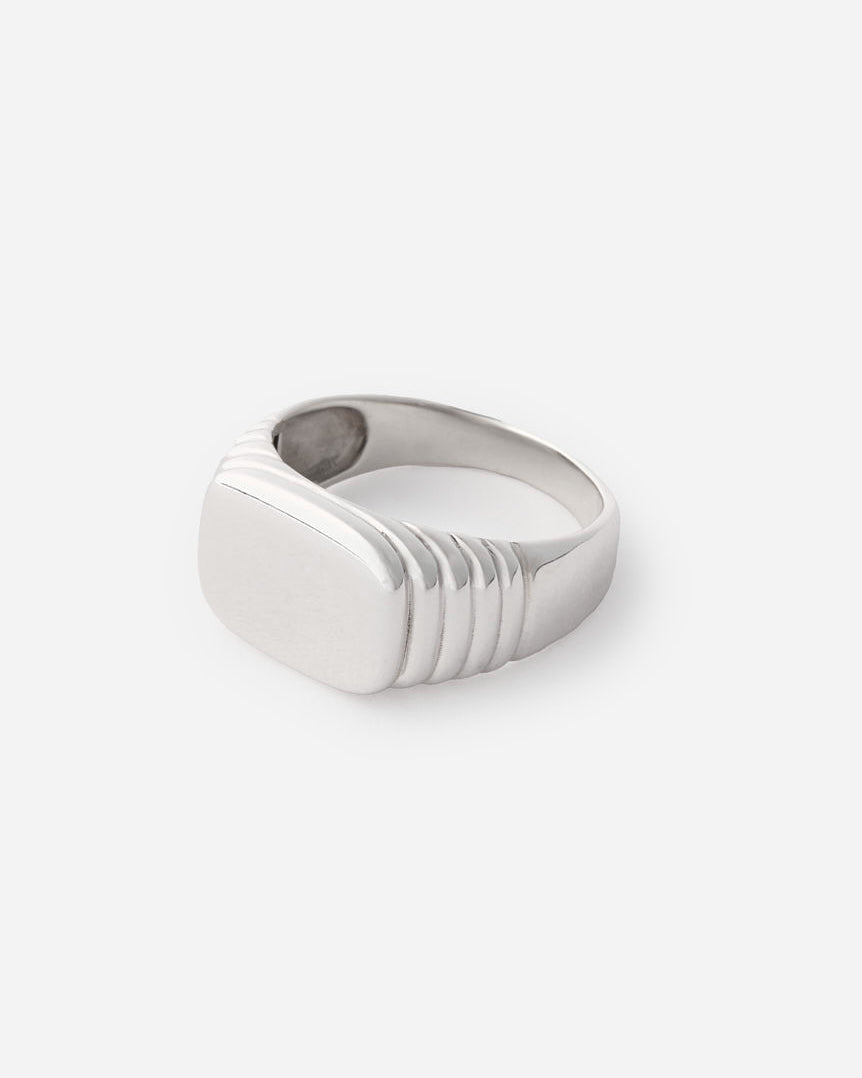 Square Signet Ring for Men - 925k Sterling Silver