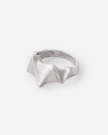 Unique Geometric Wedding Band - 925k Sterling Silver