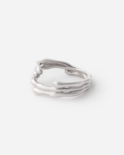 Open Silver Ring with 3 Branches - 925k Sterling Silver