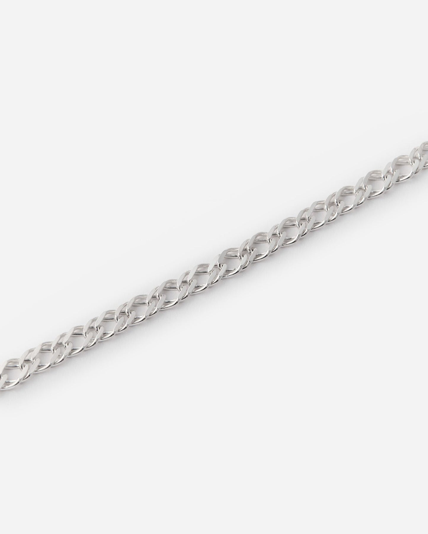 Braided Double Chain Bracelet - 925k Sterling Silver