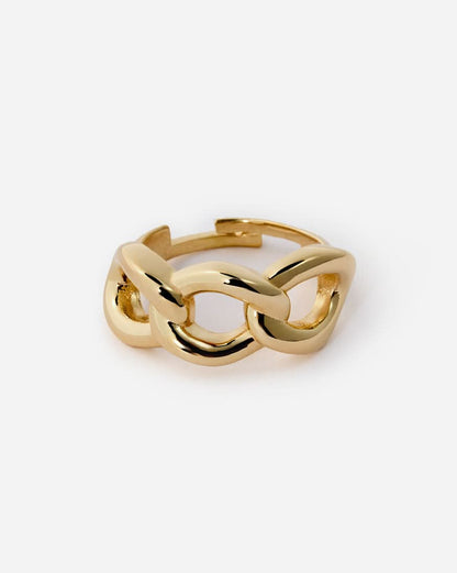 Bold Chain Link Adjustable Ring, Modern Statement Design - Modern Ring