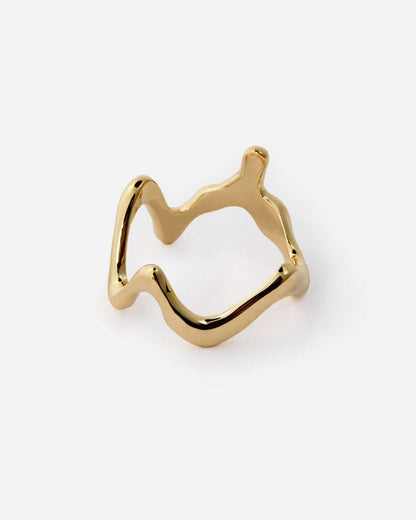 Abstract Openwork Ring, Modern Sculptural Design - Modern Jewelry