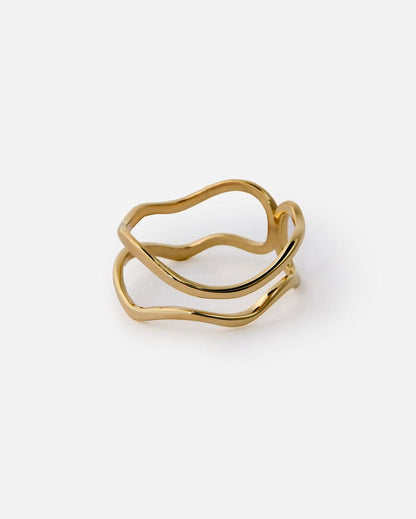Abstract Open Link Ring, Minimalist Modern Design - Modern Jewelry