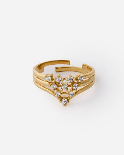 Gold Adjustable Layered Ring - Women Jewelry