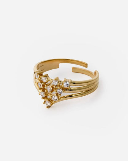 Gold Adjustable Layered Ring - Women Jewelry