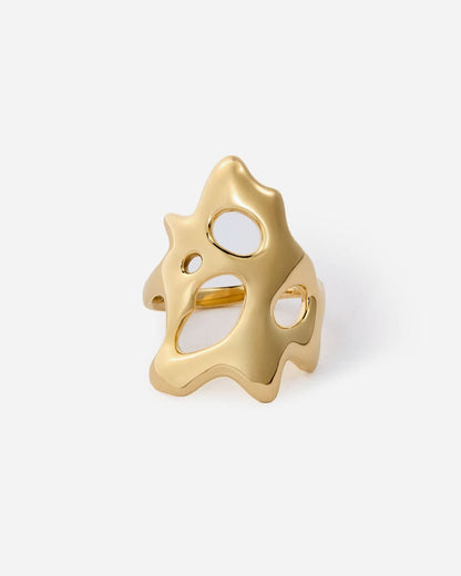 Bold Abstract Statement Ring, Modern Sculptural Design - 925k Sterling Silver