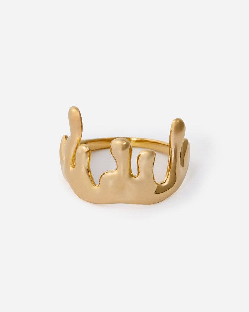 Abstract Gold Statement Ring - Modern Rings