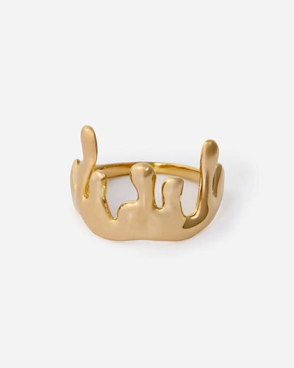 Abstract Gold Statement Ring - Modern Rings